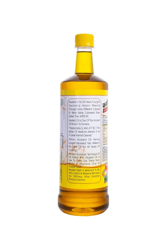 Kabira Yellow Mustard Oil 1L | Cold-Pressed & 100% Pure | Naturally Extracted