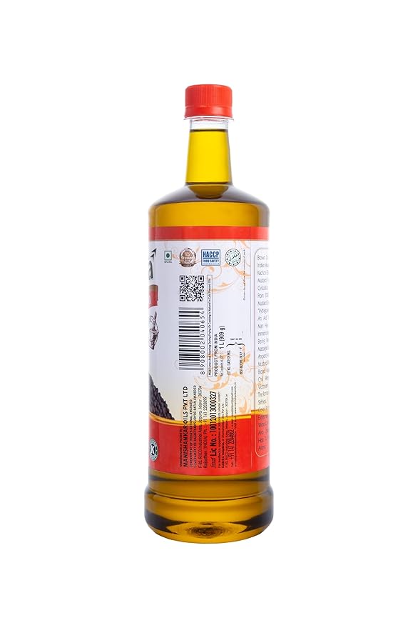 Kabira Kachchi Ghani Mustard Oil 1L | Cold-Pressed & 100% Pure | Naturally Extracted