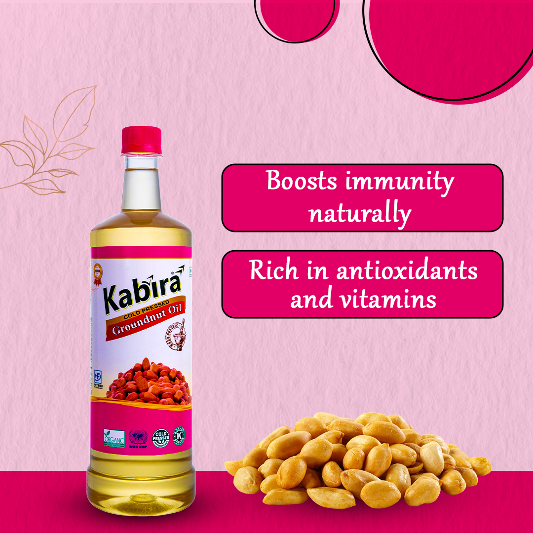 Kabira Groundnut Oil 1L | Cold-Pressed & 100% Pure | Naturally Extracted