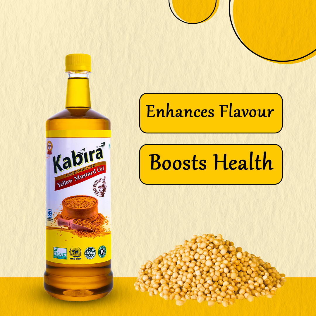 Kabira Yellow Mustard Oil 1L | Cold-Pressed & 100% Pure | Naturally Extracted