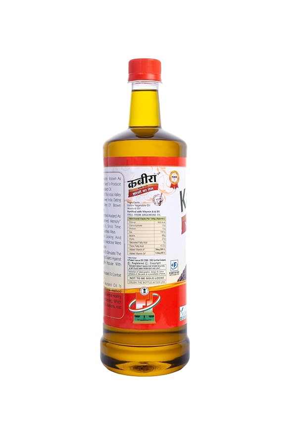 Kabira Kachchi Ghani Mustard Oil 1L | Cold-Pressed & 100% Pure | Naturally Extracted