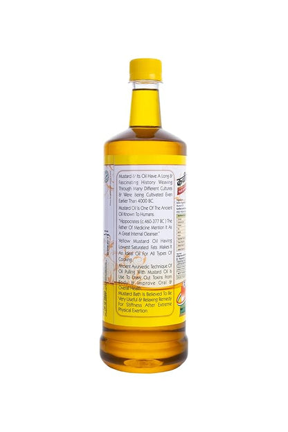 Kabira Yellow Mustard Oil 1L | Cold-Pressed & 100% Pure | Naturally Extracted